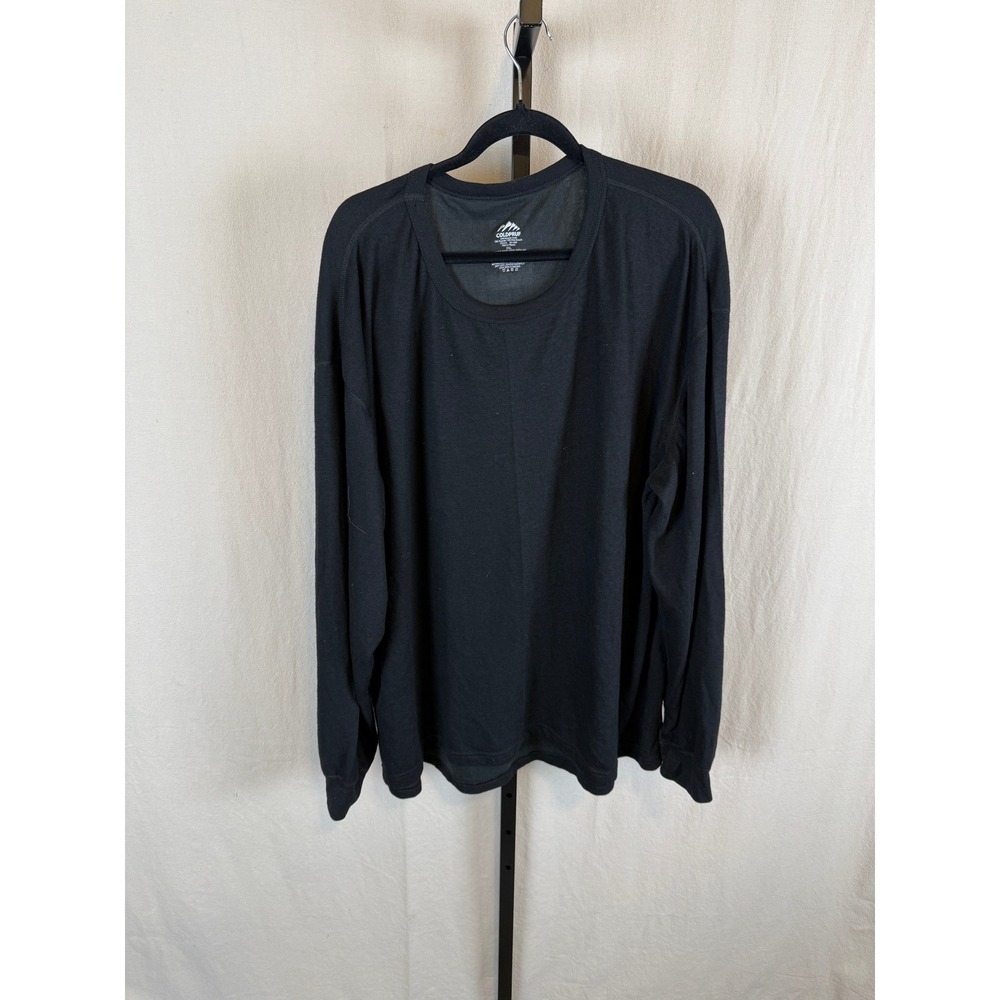 COLDPruF Men's Black Long Sleeve Thermal Base Layer Top 3XL Polyester Wool Blend